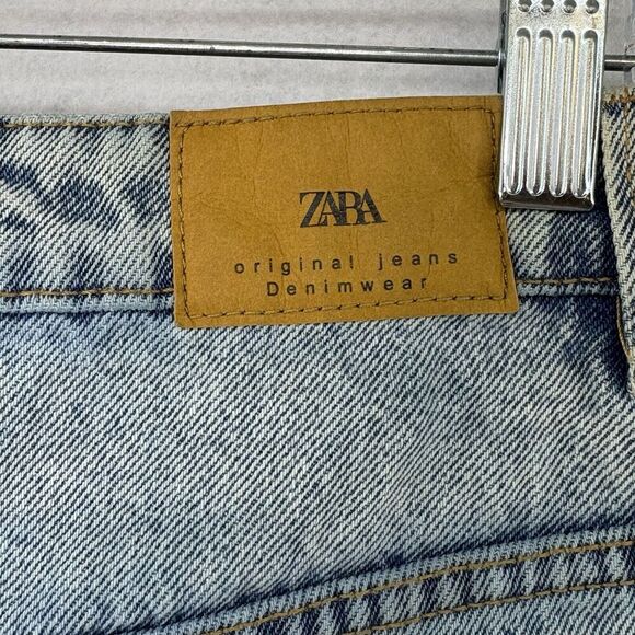 Zara Woman Denim Button Skirt Women’s Size Large Blue Medium Wash Pockets‎ - Picture 7 of 8